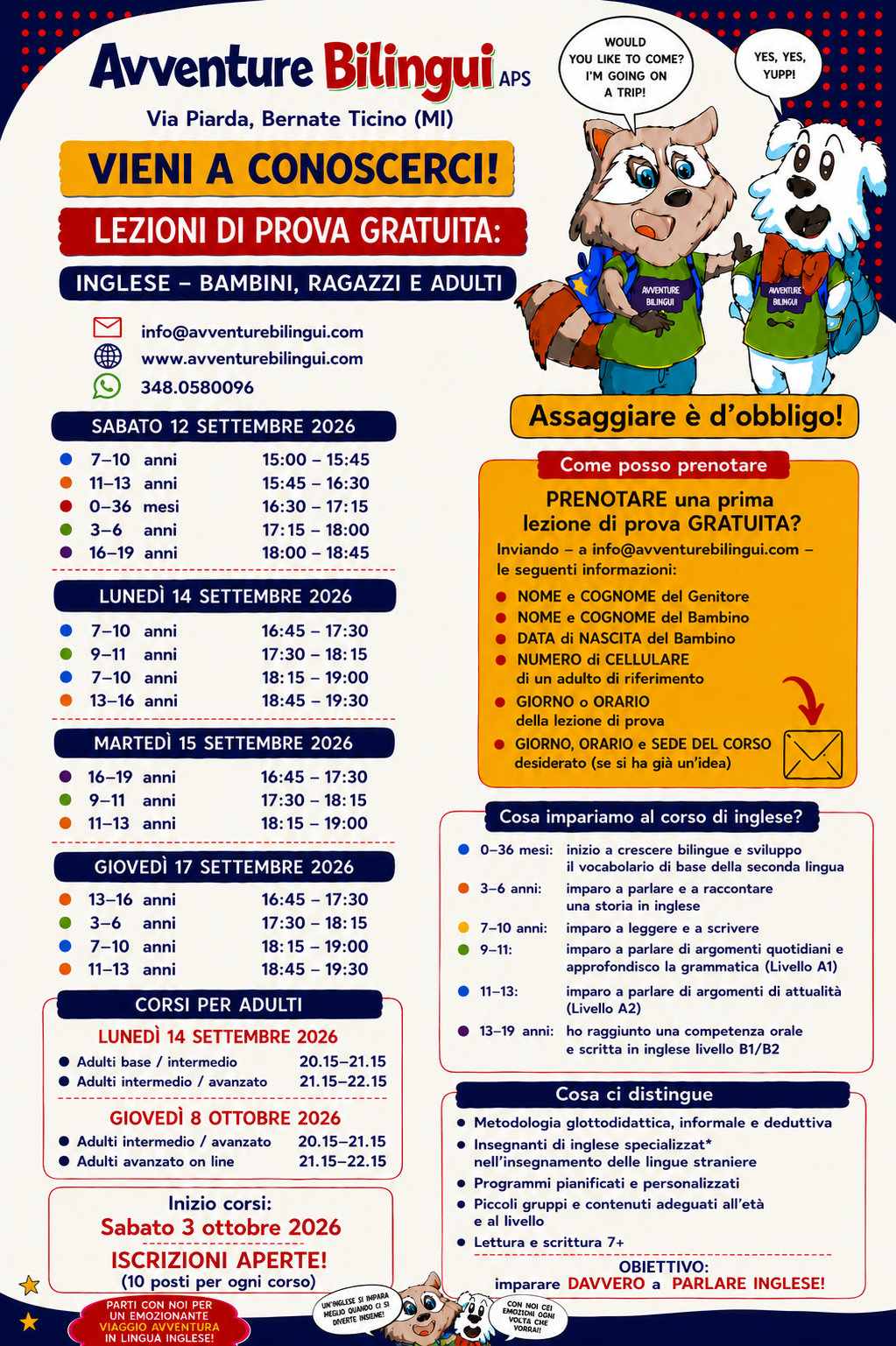 Locandina lezioni gratuite